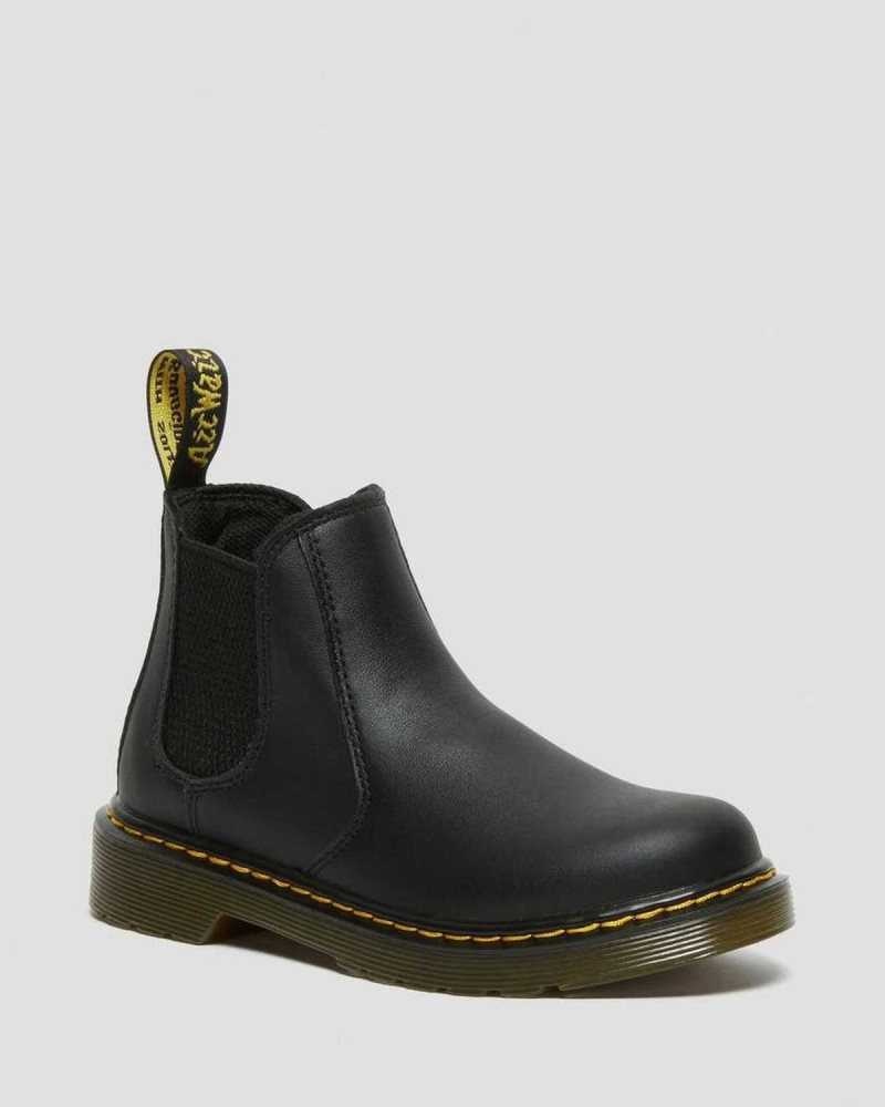 Black Dr. Martens Junior 2976 Softy T Leather Chelsea Boots | NXZFJ6012