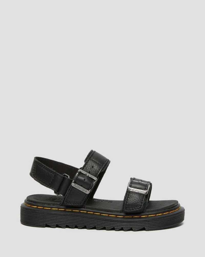 Black Dr. Martens Junior Kyle Leather Sandals | WVGBR1967