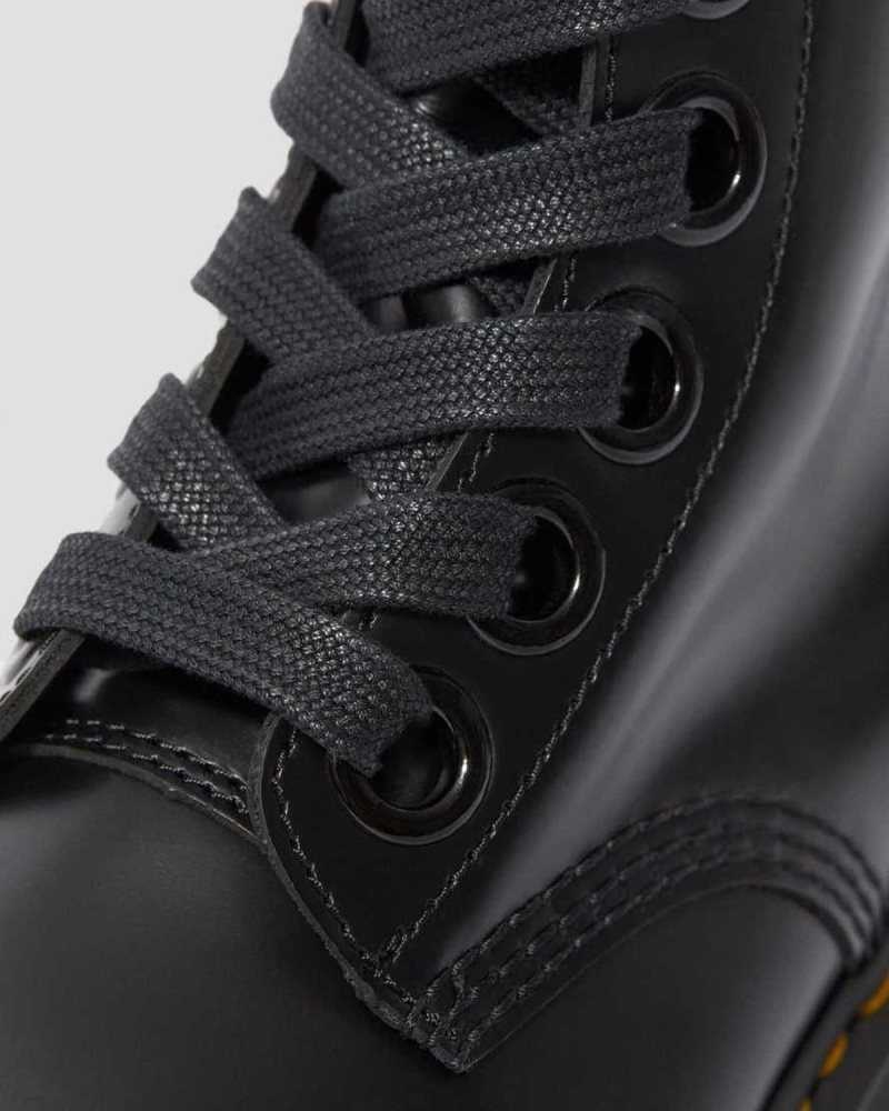 Black Dr. Martens Molly Leather Platform Boots | SJKML0293