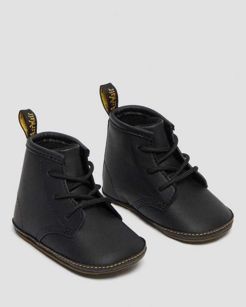 Black Dr. Martens Newborn 1460 Auburn Leather Booties | CJZPW2461