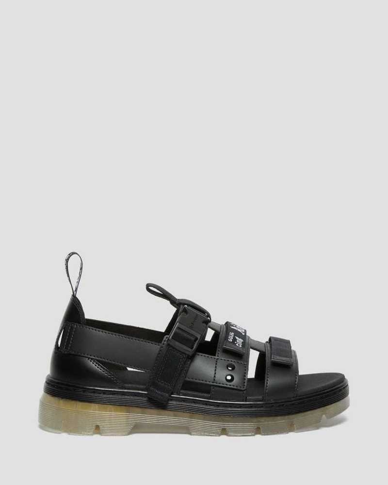 Black Dr. Martens Pearson Iced Casual Sandals | ZCWPM4291