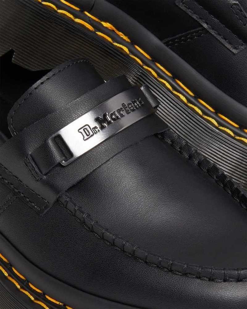 Black Dr. Martens Penton Bex Double Stitch Leather Loafers | NPCDT5186