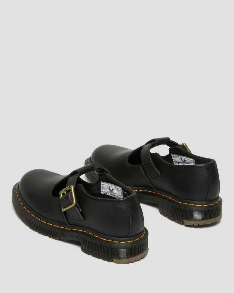 Black Dr. Martens Polley Slip Resistant Mary Jane Shoes | XGTSB6937