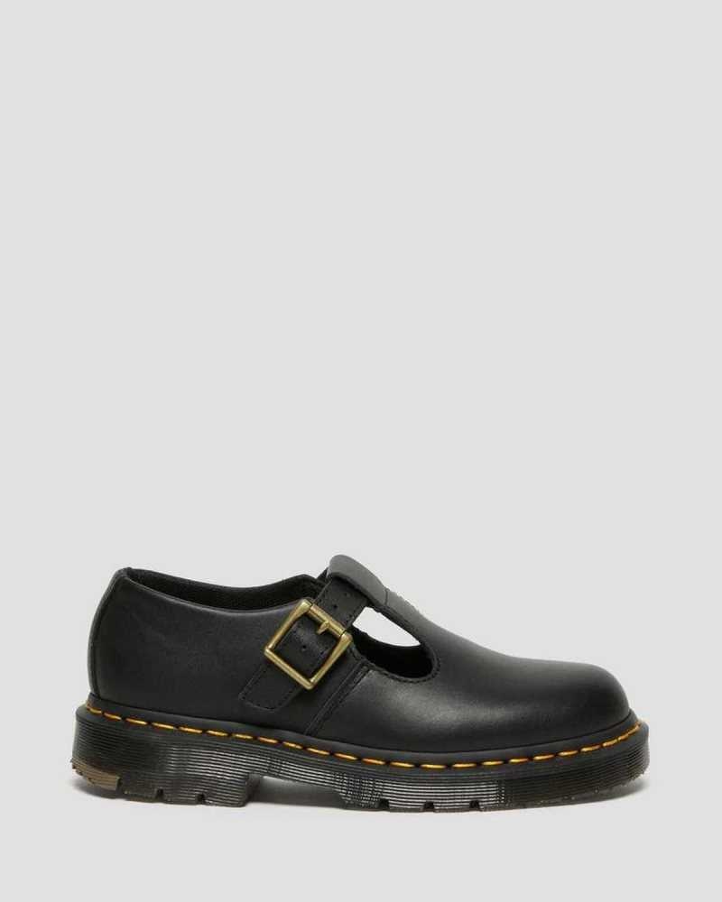 Black Dr. Martens Polley Slip Resistant Mary Jane Shoes | XGTSB6937