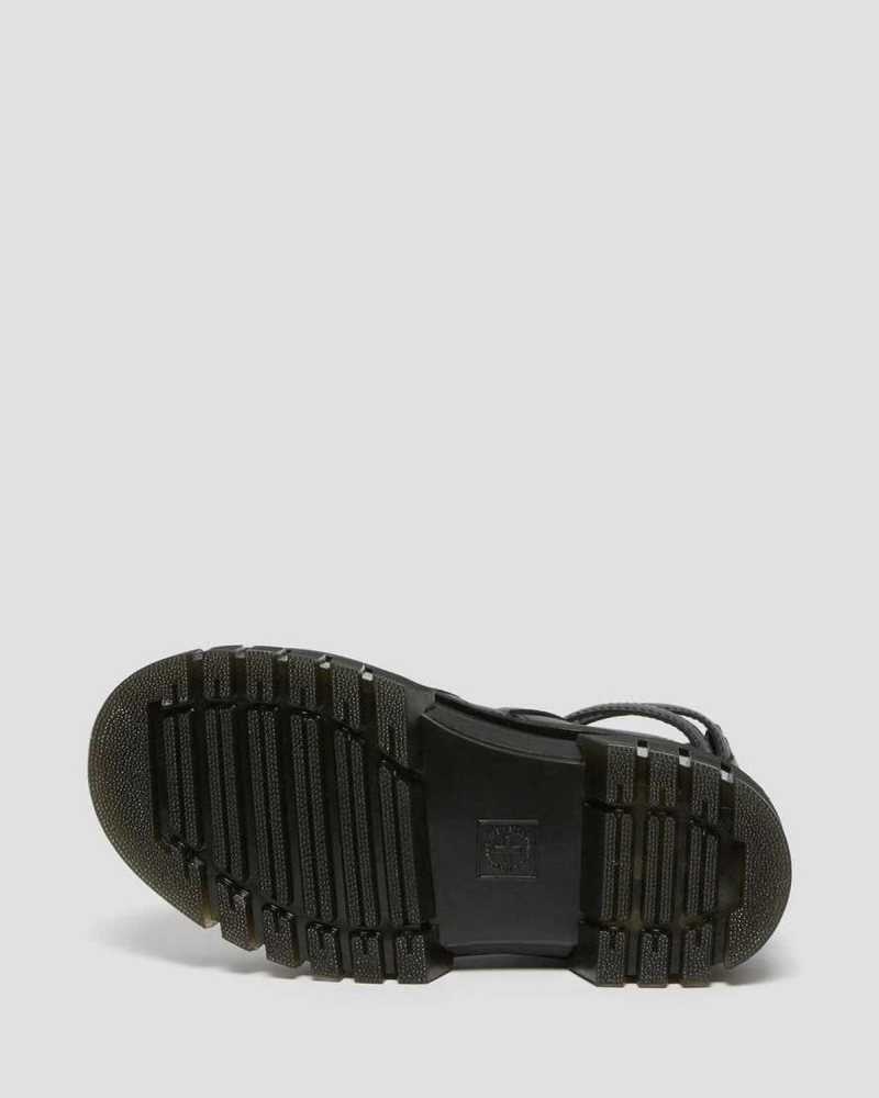 Black Dr. Martens Ricki Nappa Lux Leather Platform Gladiator Sandals | BIMCP7916