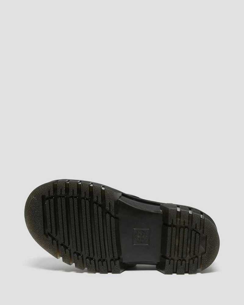 Black Dr. Martens Ricki Nappa Lux Leather 3-Strap Sandals | KWBGQ3508