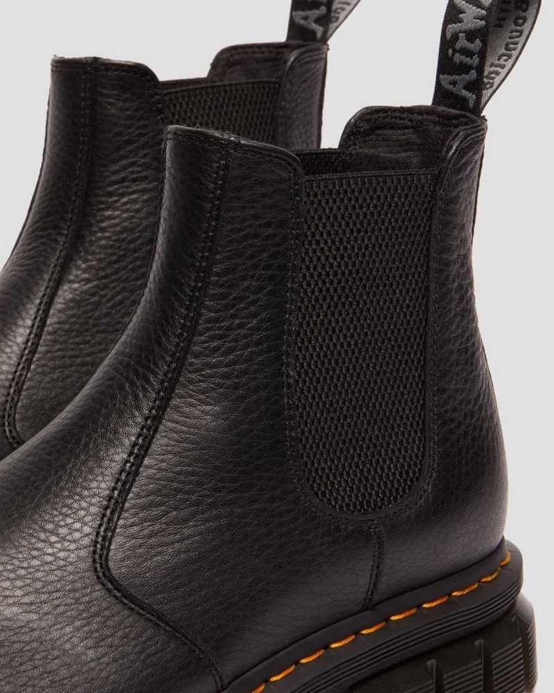 Black Dr. Martens Rikard Lunar Leather Chelsea Boots | ZWHGA9021