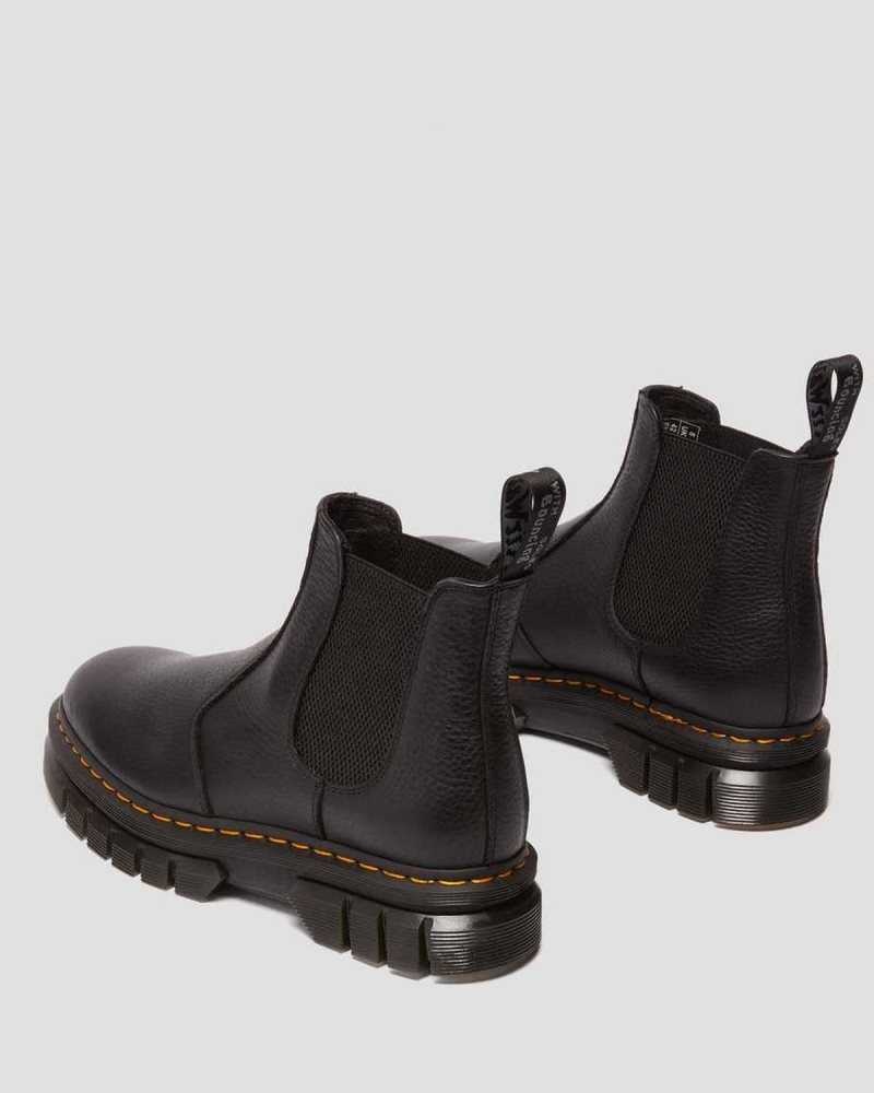 Black Dr. Martens Rikard Lunar Leather Chelsea Boots | ZWHGA9021