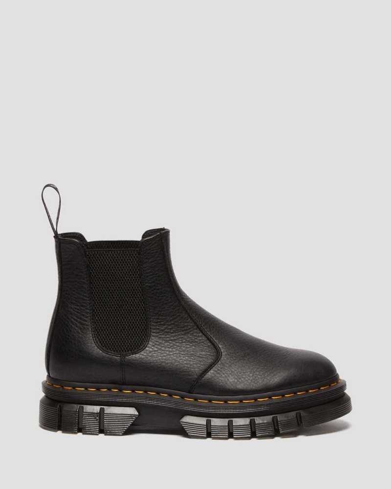 Black Dr. Martens Rikard Lunar Leather Chelsea Boots | ZWHGA9021