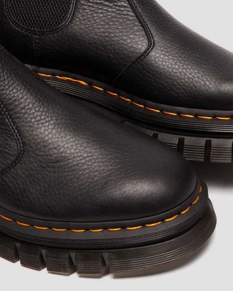 Black Dr. Martens Rikard Lunar Leather Chelsea Boots | ZWHGA9021