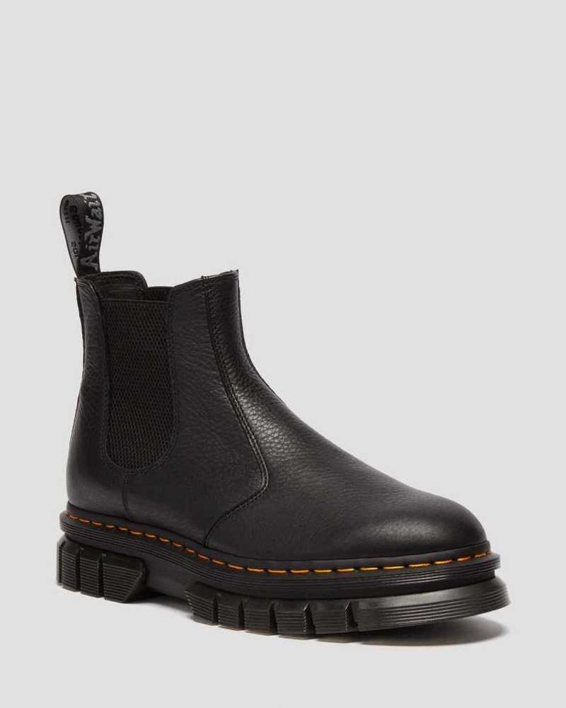 Black Dr. Martens Rikard Lunar Leather Chelsea Boots | ZWHGA9021