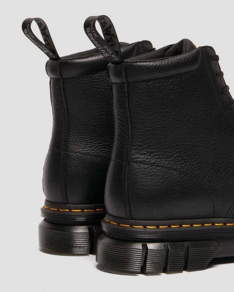 Black Dr. Martens Rikard Lunar Leather Platform Boots | WEQDS9021