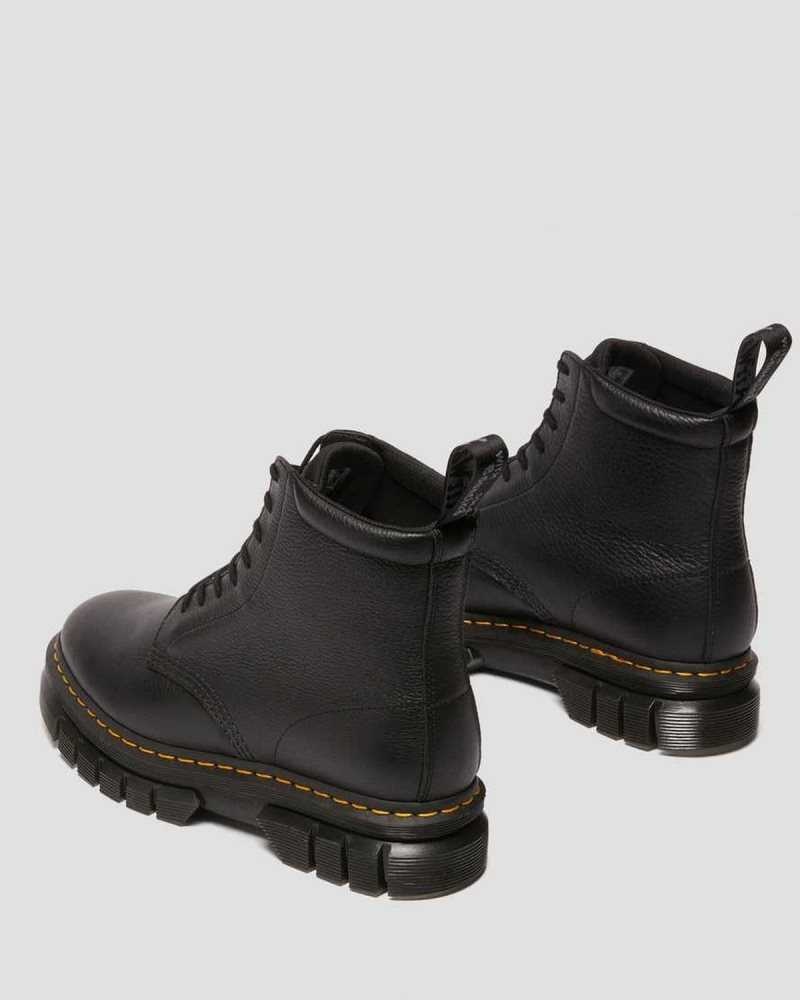 Black Dr. Martens Rikard Lunar Leather Platform Boots | WEQDS9021