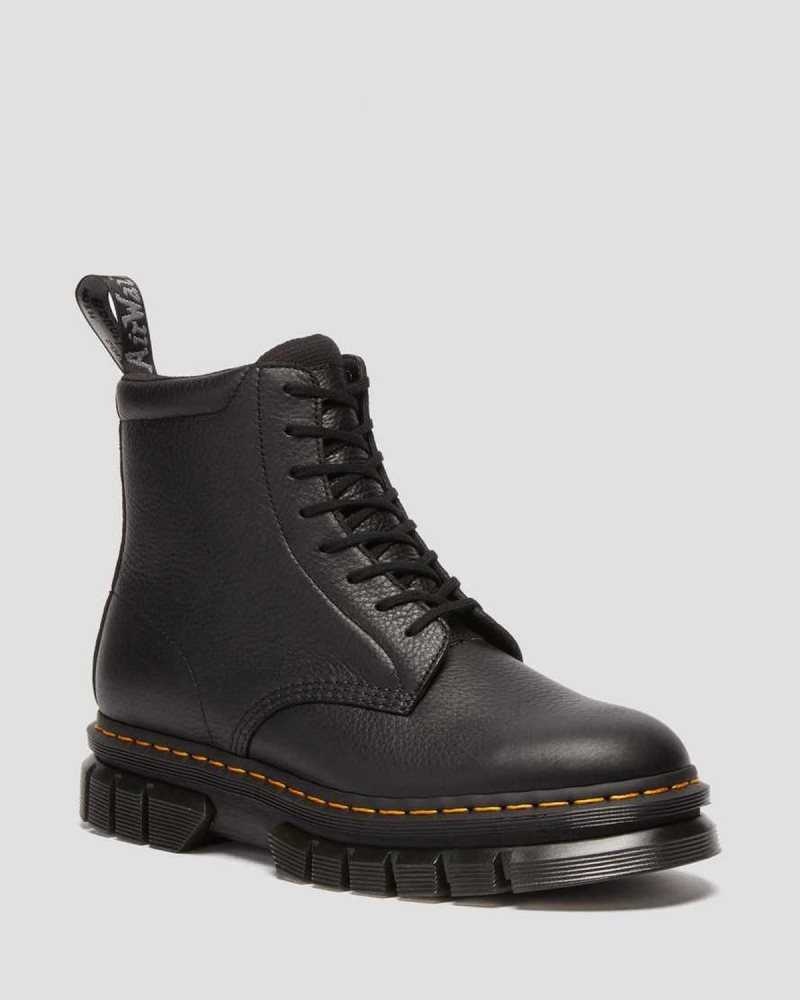 Black Dr. Martens Rikard Lunar Leather Platform Boots | WEQDS9021