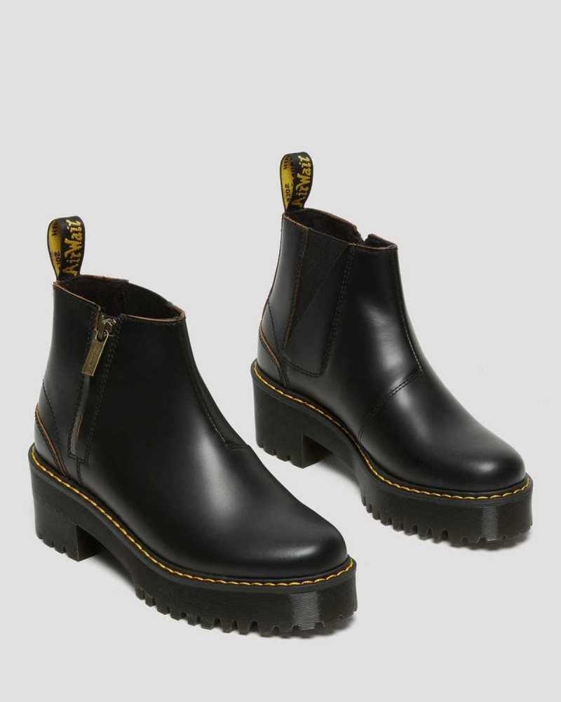 Black Dr. Martens Rometty II Vintage Smooth Leather Chelsea Boots | MWQJU5826