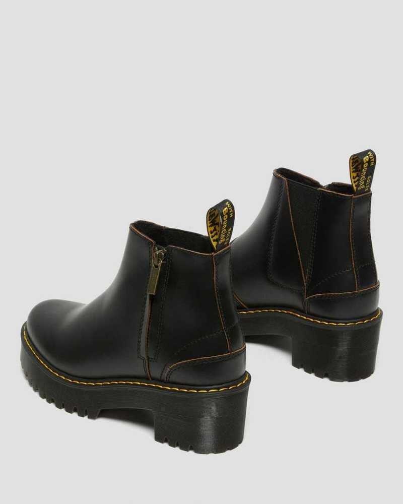 Black Dr. Martens Rometty II Vintage Smooth Leather Chelsea Boots | MWQJU5826