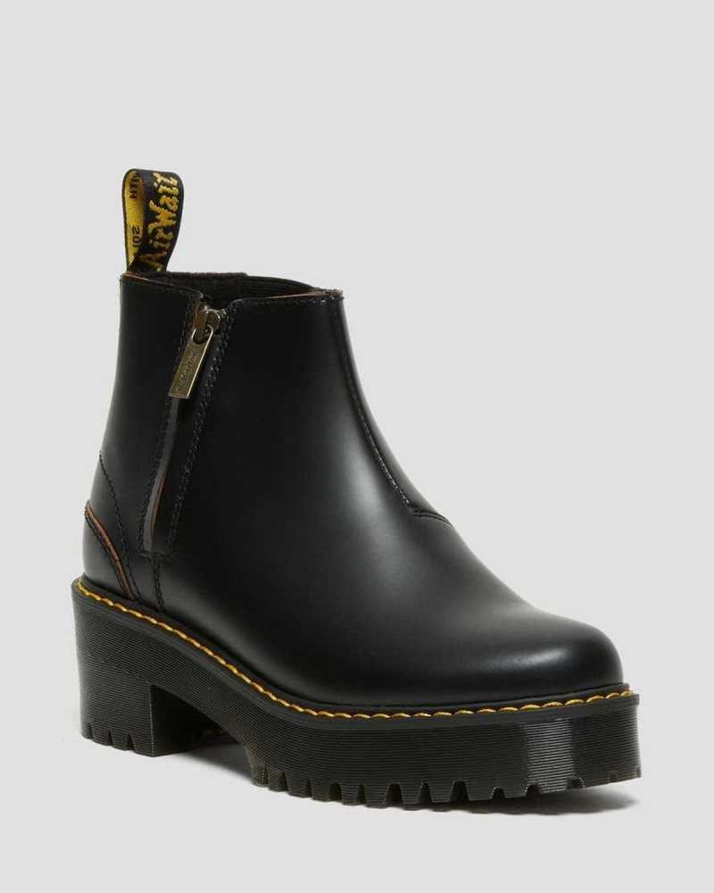 Black Dr. Martens Rometty II Vintage Smooth Leather Chelsea Boots | MWQJU5826