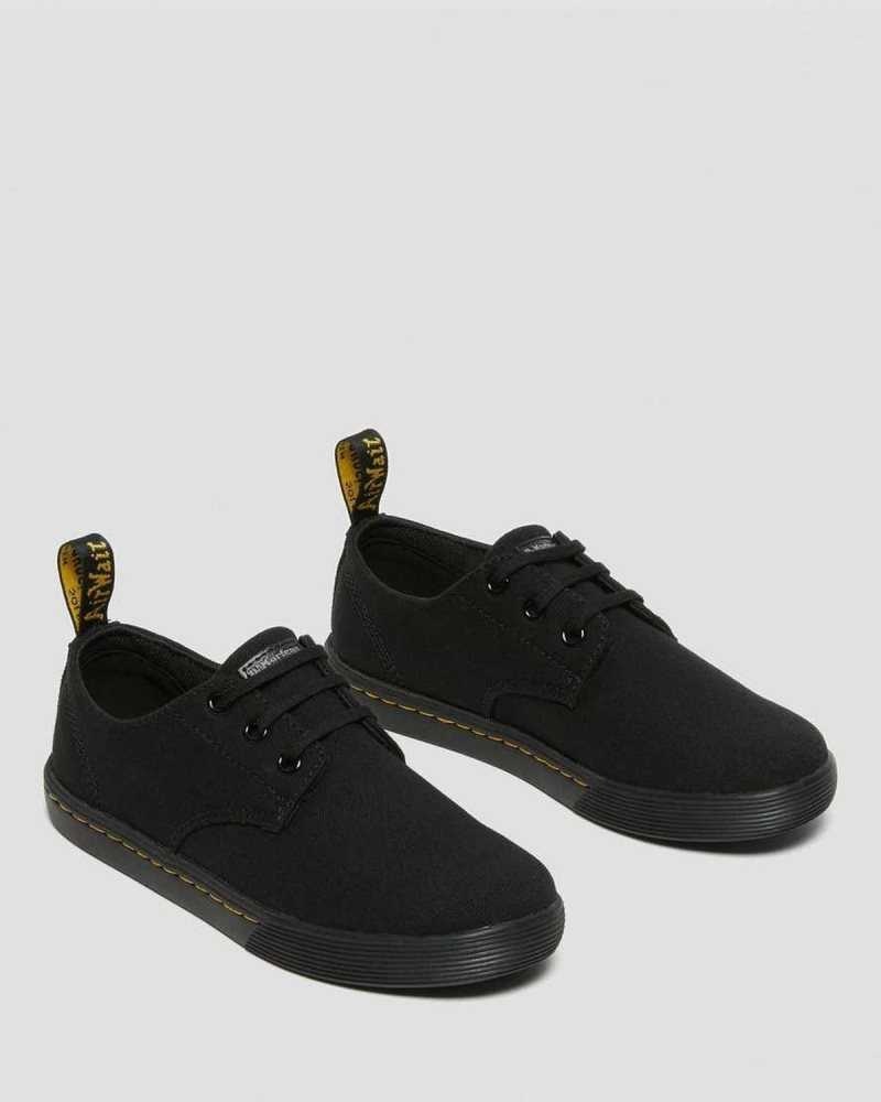 Black Dr. Martens Santanita Canvas Casual Shoes | UEMIA9612