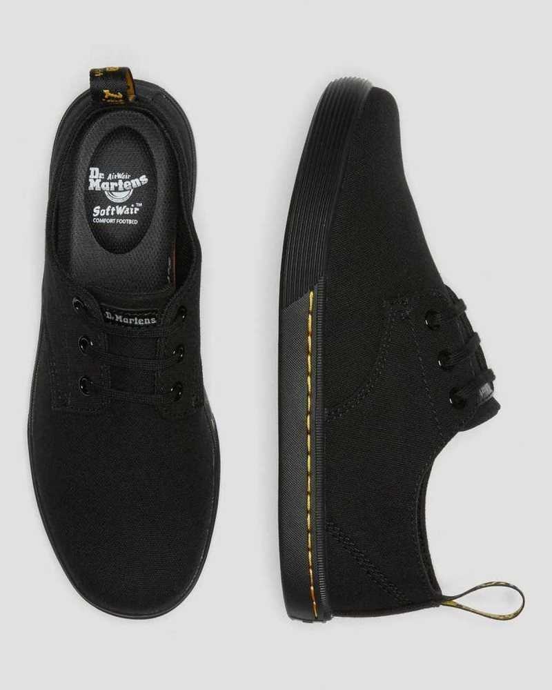 Black Dr. Martens Santanita Canvas Casual Shoes | UEMIA9612