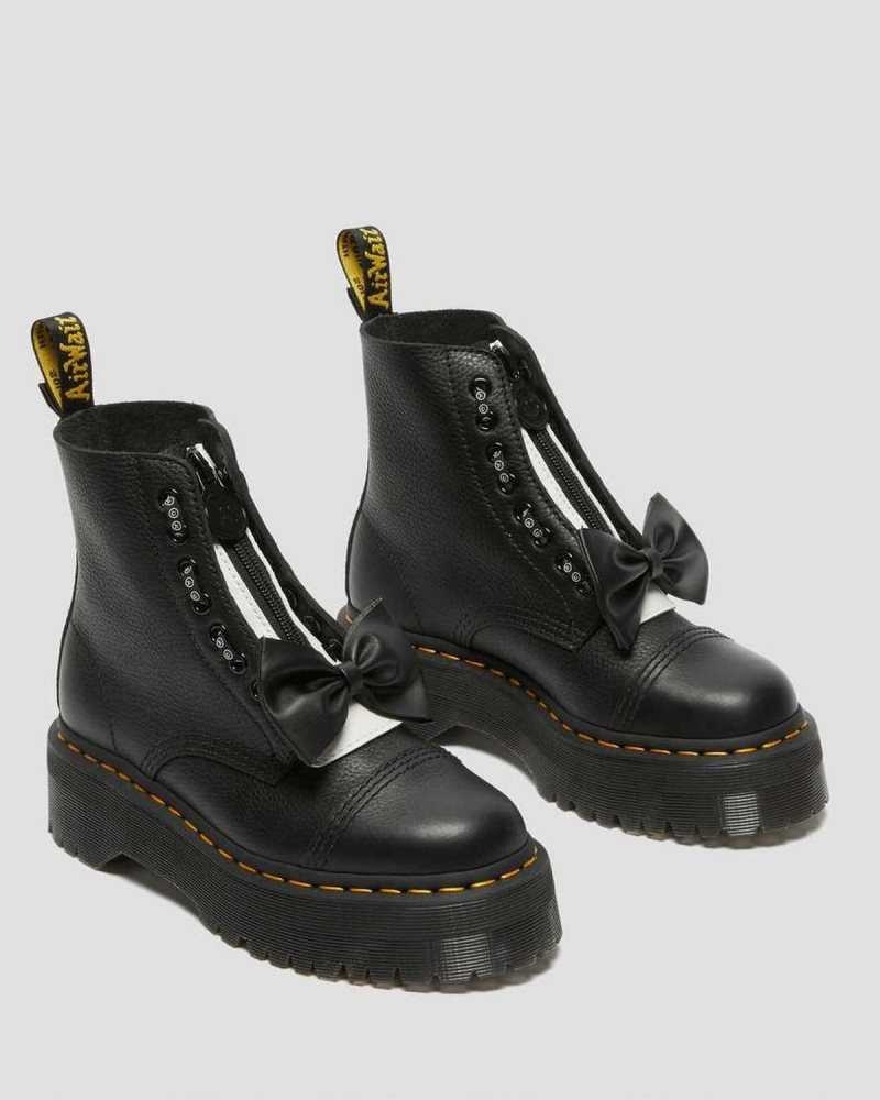 Black Dr. Martens Sinclair Lazy Oaf Leather Platform Boots | SEQTX0371