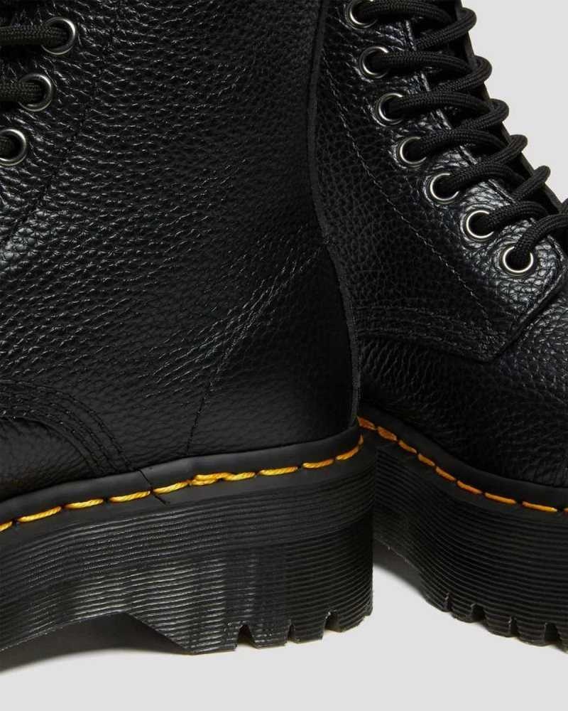 Black Dr. Martens Sinclair Milled Nappa Leather Platform Boots | USPHT2068