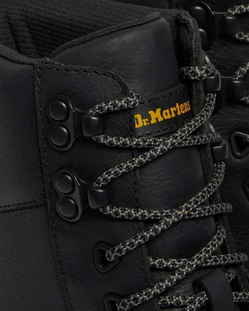 Black Dr. Martens Tarik Wyoming Leather Utility Boots | GJYNH4325