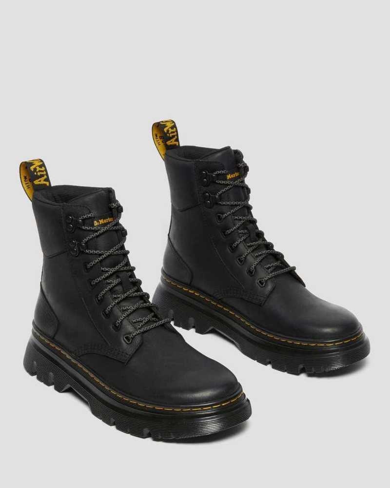 Black Dr. Martens Tarik Wyoming Leather Utility Boots | GJYNH4325