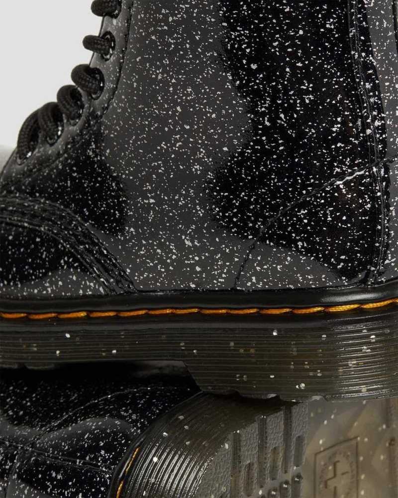 Black Dr. Martens Toddler 1460 Glitter Lace Up Boots | ZEAKG3741