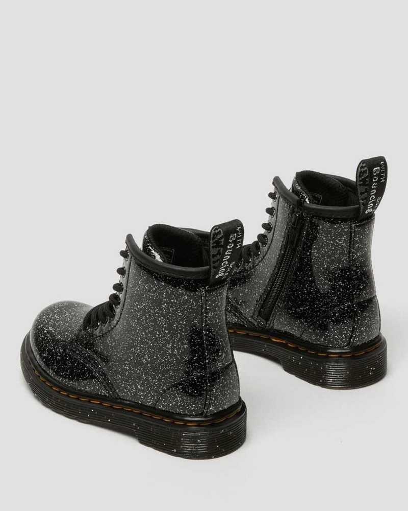 Black Dr. Martens Toddler 1460 Glitter Lace Up Boots | ZEAKG3741