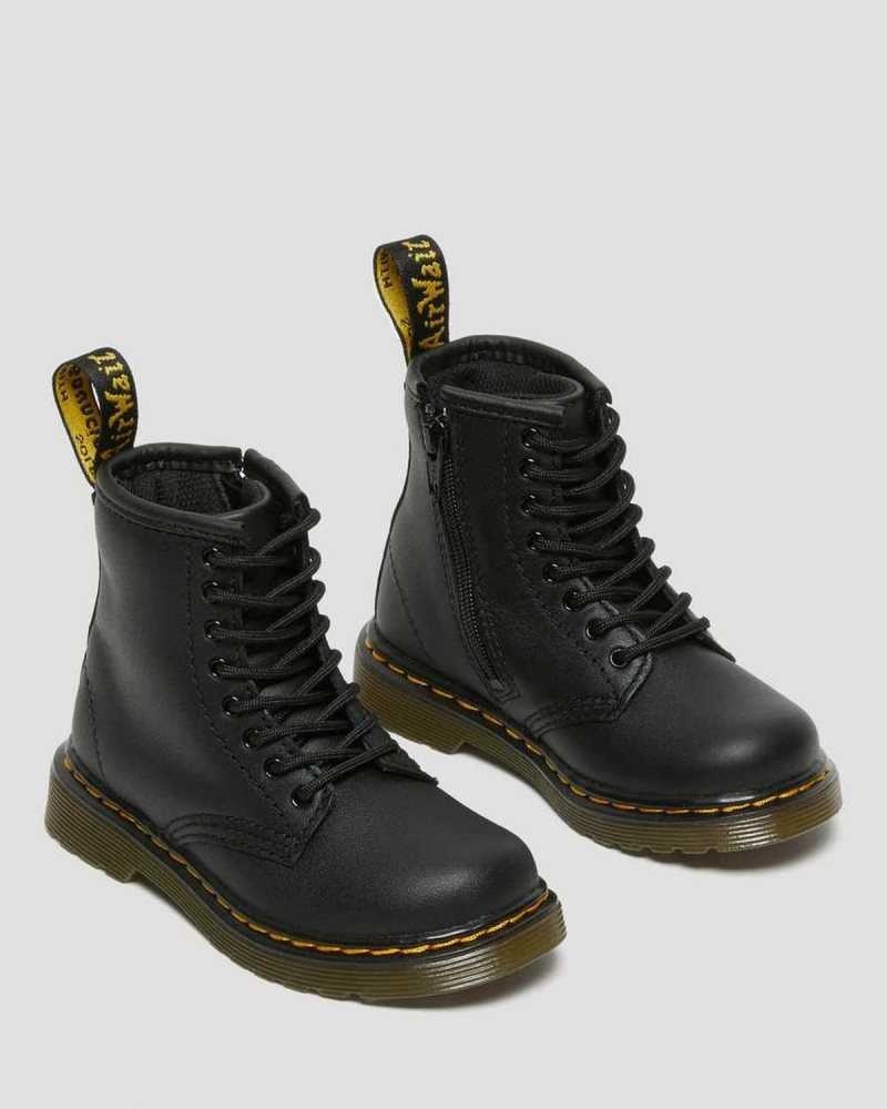 Black Dr. Martens Toddler 1460 Softy T Leather Lace Up Boots | JKSFW9186