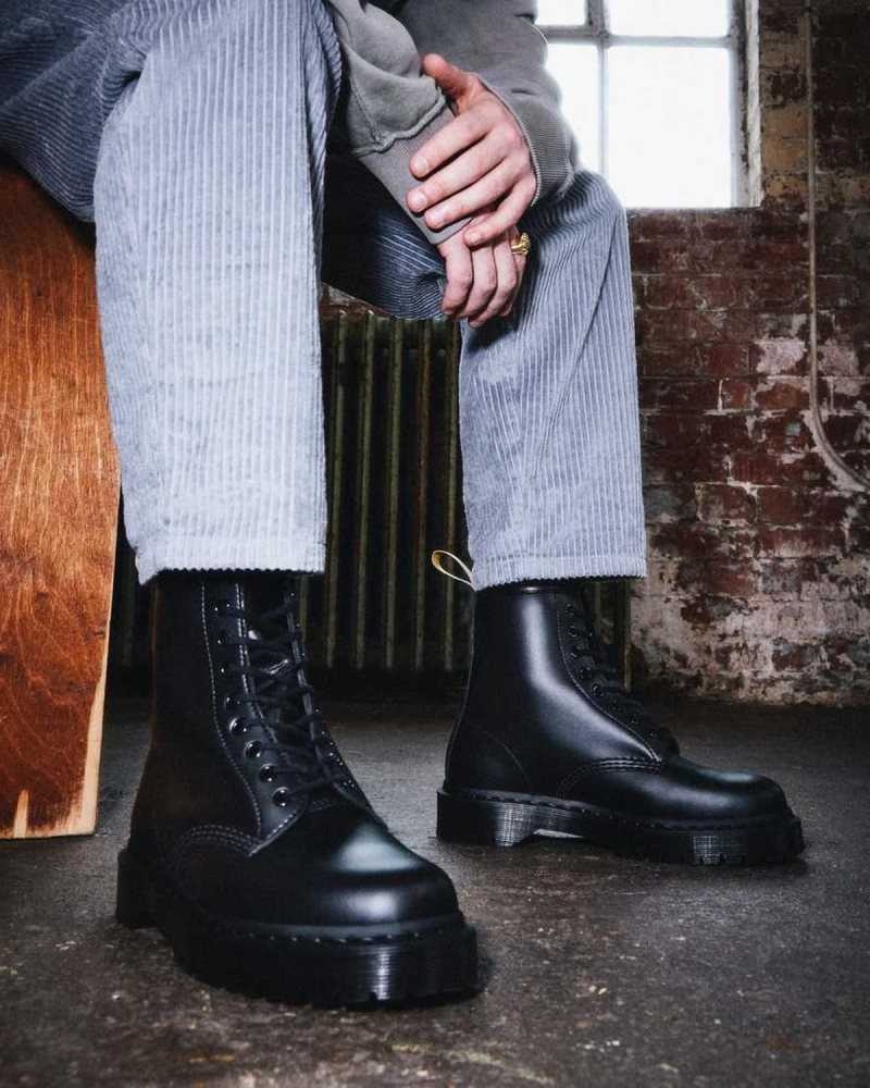 Black Dr. Martens Vegan 1460 Bex Mono Lace Up Boots | NPZVX4260