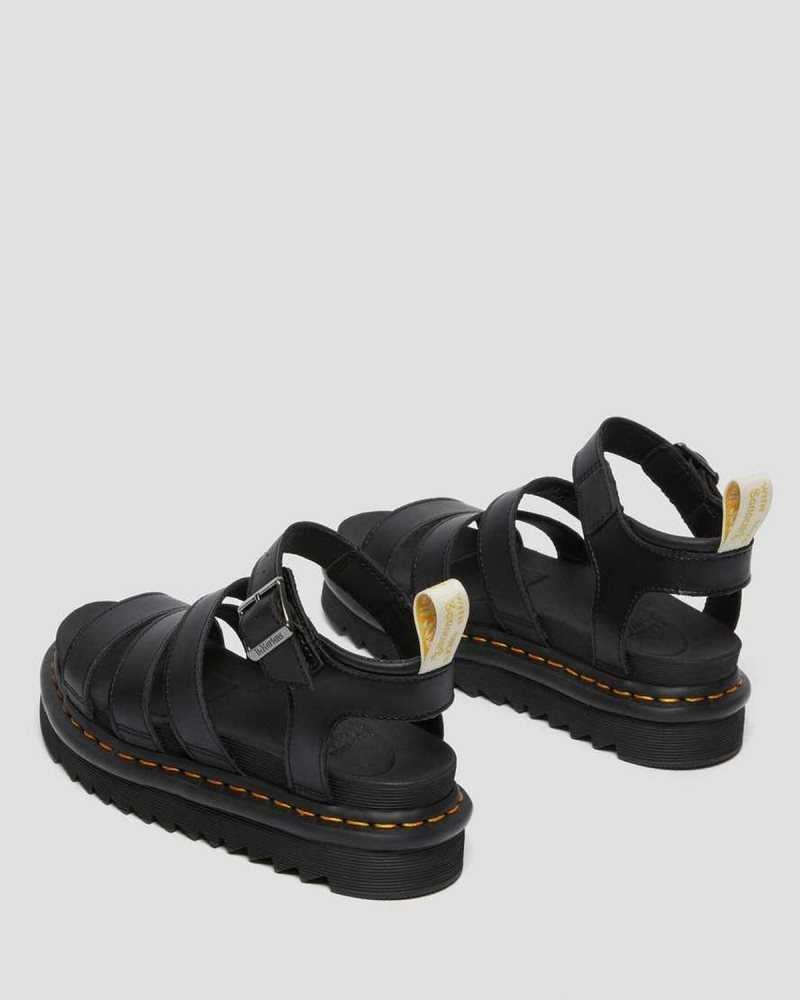 Black Dr. Martens Vegan Blaire Felix Gladiator Sandals | FBLEW0397