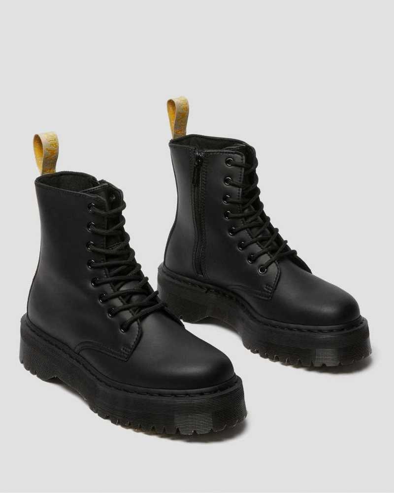 Black Dr. Martens Vegan Jadon II Mono Platform Boots | DLUKJ1362