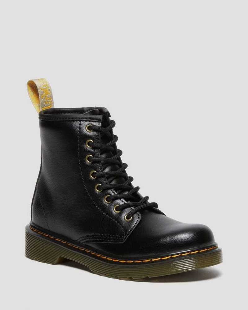 Black Dr. Martens Vegan Junior 1460 Lace Up Boots | CEKVW8219