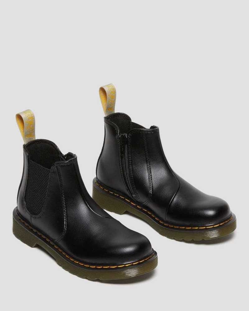 Black Dr. Martens Vegan Junior 2976 Chelsea Boots | RVUSD9705