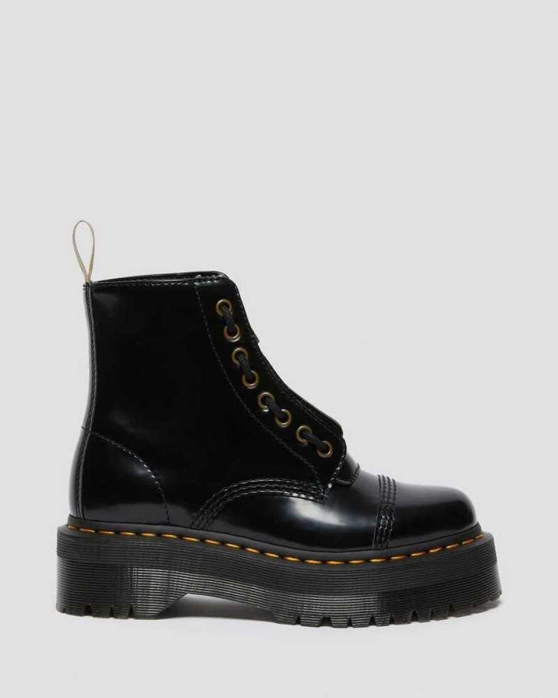 Black Dr. Martens Vegan Sinclair Platform Boots | LYMGN1392