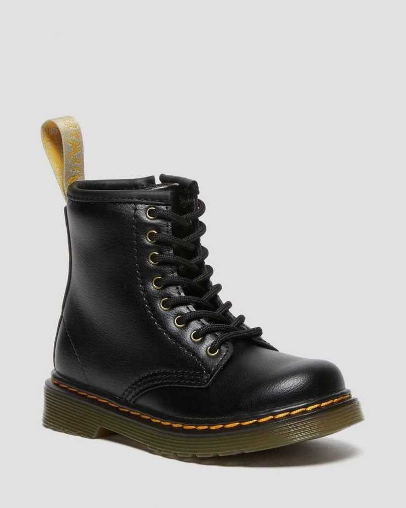 Black Dr. Martens Vegan Toddler 1460 Lace Up Boots | PABHS7630