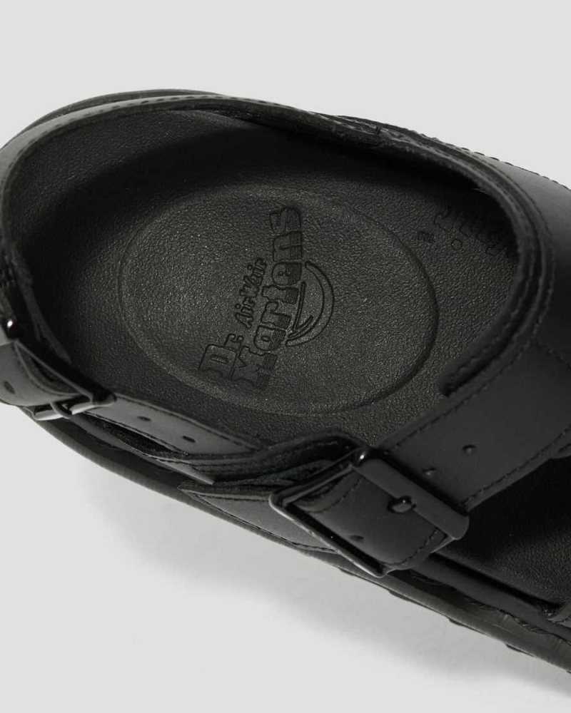 Black Dr. Martens Voss Leather Strap Sandals | SNQUI9046