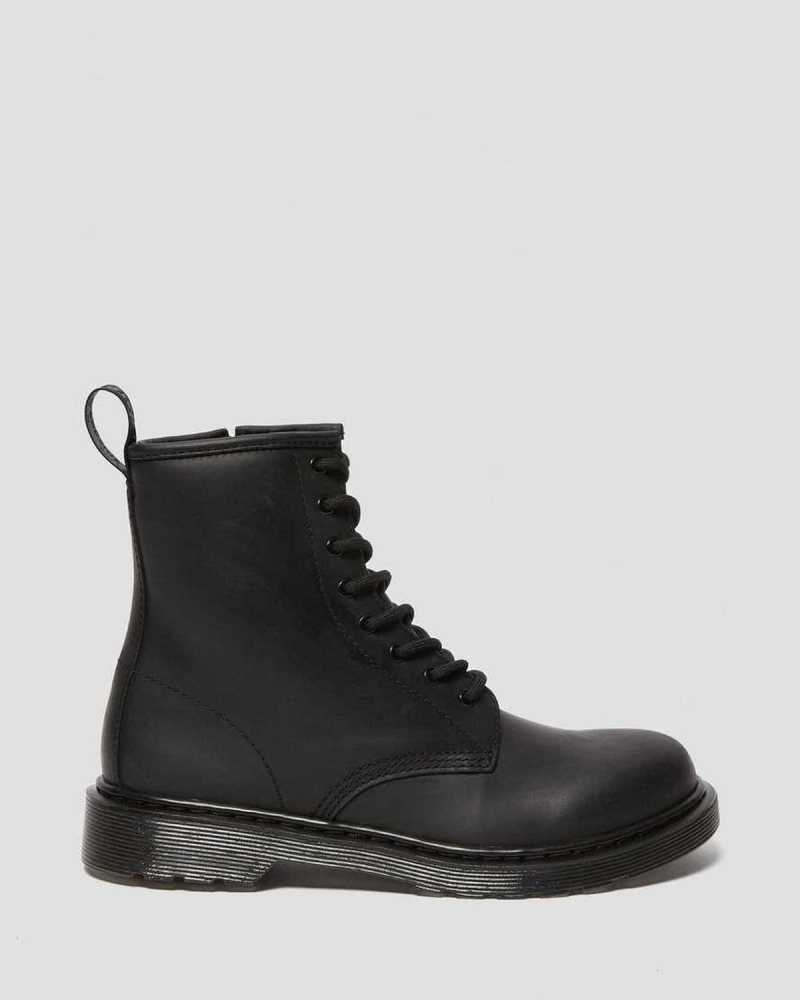 Black Dr. Martens Youth 1460 Faux Fur Lined Boots | CFKEH1407