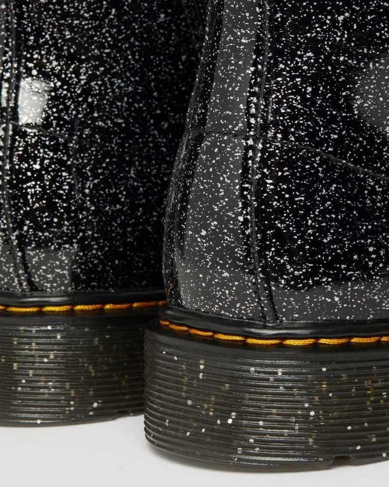 Black Dr. Martens Youth 1460 Glitter Lace Up Boots | HRTJP2603