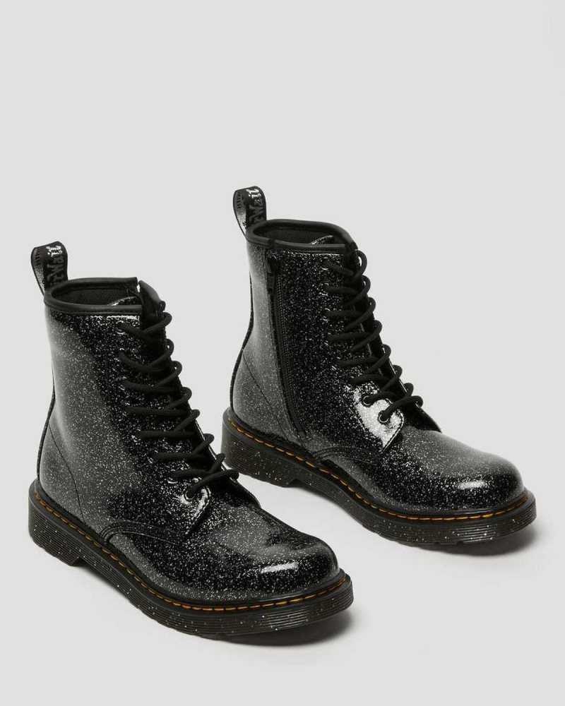 Black Dr. Martens Youth 1460 Glitter Lace Up Boots | HRTJP2603