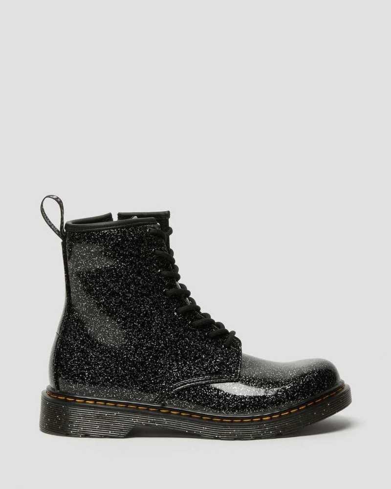 Black Dr. Martens Youth 1460 Glitter Lace Up Boots | HRTJP2603