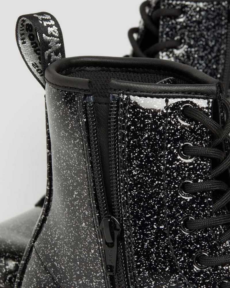 Black Dr. Martens Youth 1460 Glitter Lace Up Boots | HRTJP2603