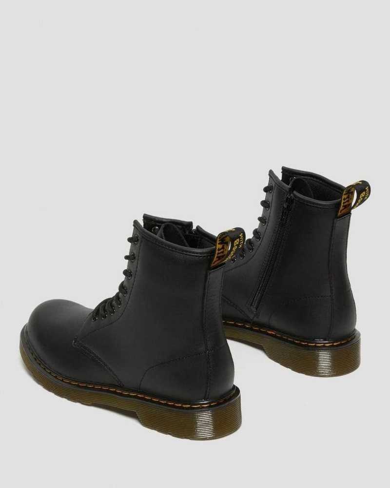 Black Dr. Martens Youth 1460 Softy T Leather Lace Up Boots | KUAEI0713