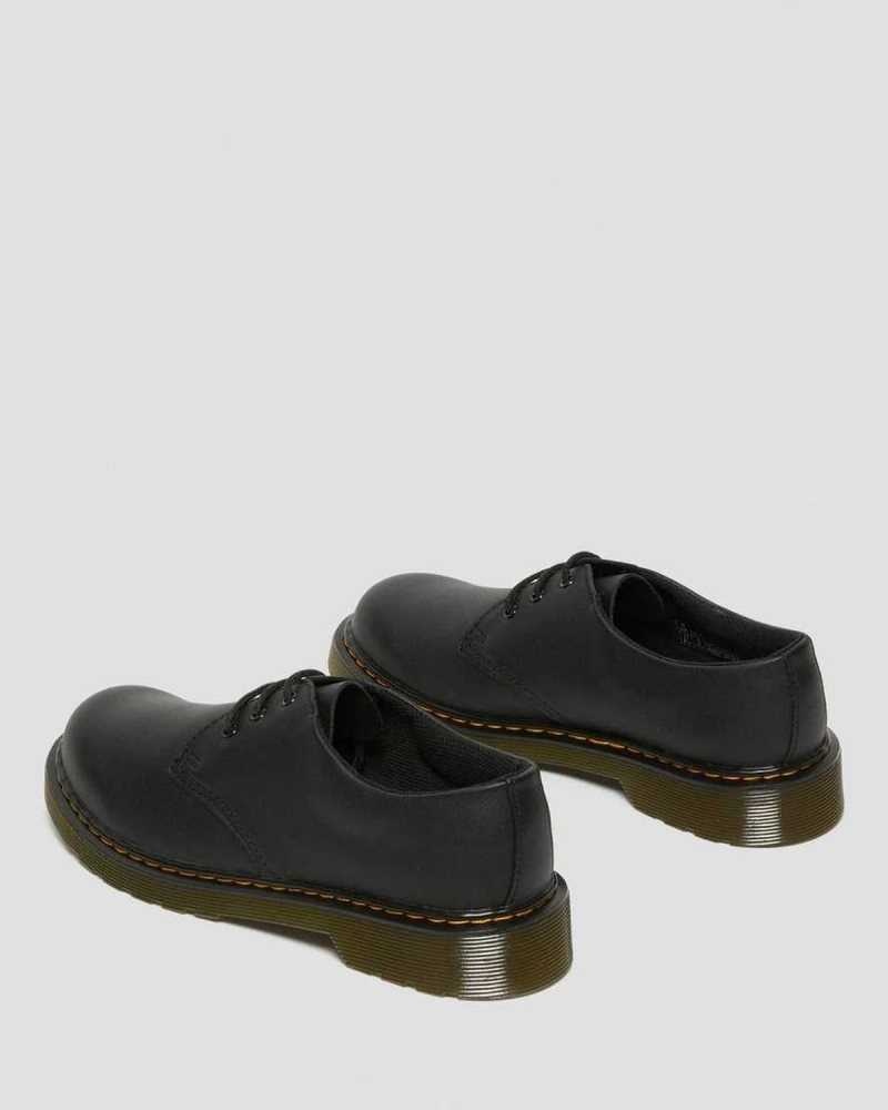 Black Dr. Martens Youth 1461 Softy T Leather Shoes | KRAUG3052