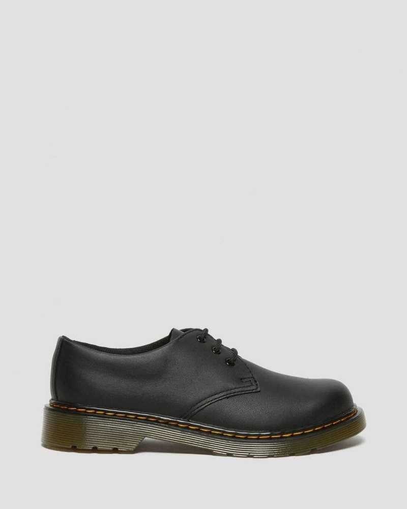 Black Dr. Martens Youth 1461 Softy T Leather Shoes | KRAUG3052