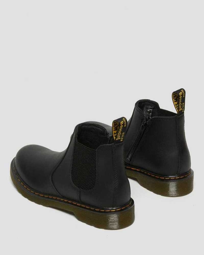 Black Dr. Martens Youth 2976 Softy T Leather Chelsea Boots | TXJVU1679