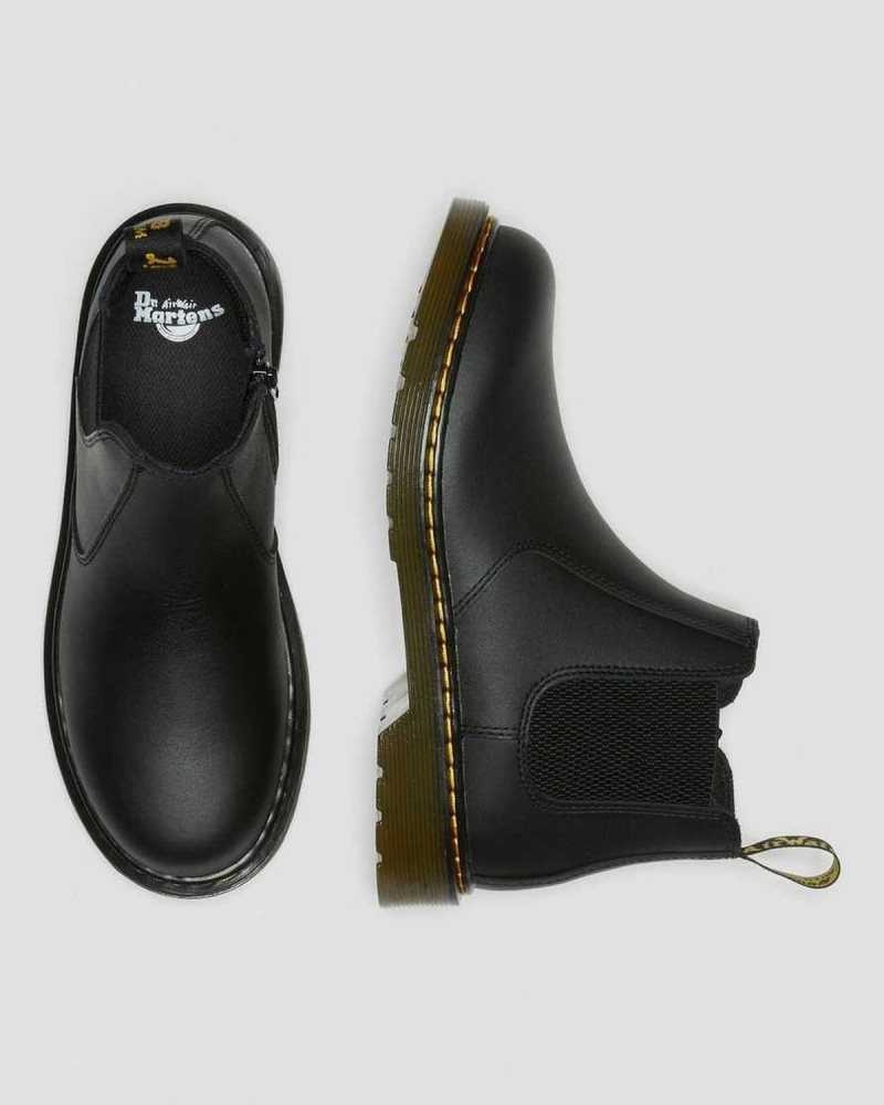 Black Dr. Martens Youth 2976 Softy T Leather Chelsea Boots | TXJVU1679