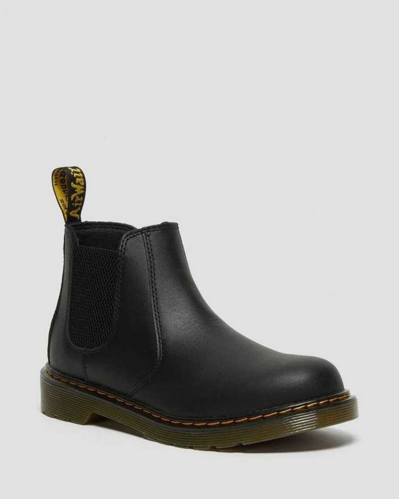 Black Dr. Martens Youth 2976 Softy T Leather Chelsea Boots | TXJVU1679