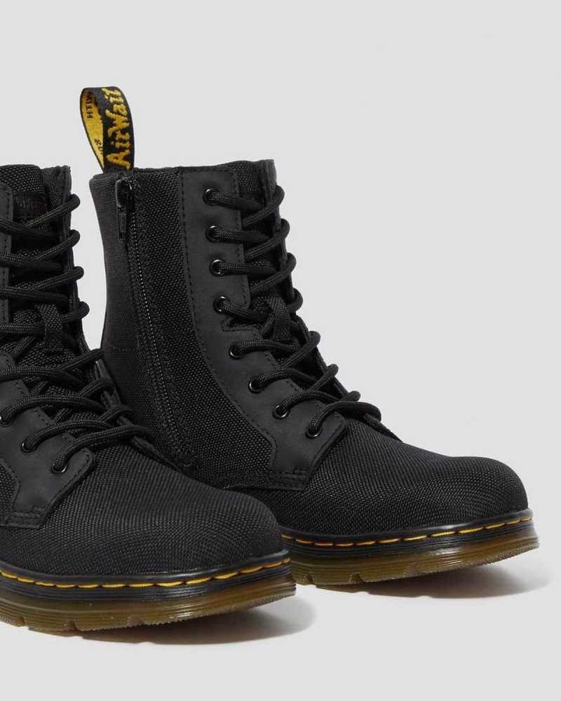 Black Dr. Martens Youth Combs Extra Tough Poly Casual Boots | SFPAB5741